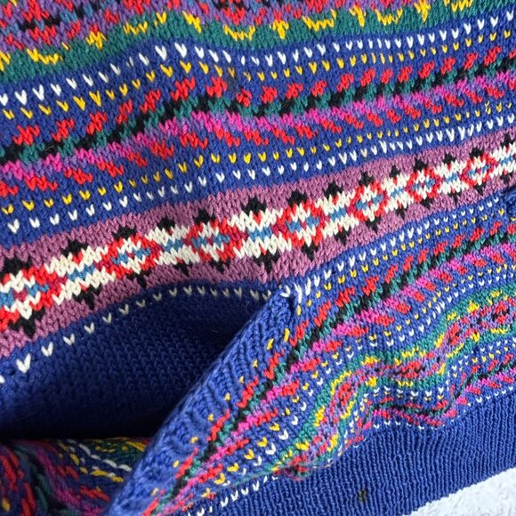 Edina Ronay Women’s Colorful Hand Knitted Sweater Geometric Floral Pullover - Picture 10 of 11